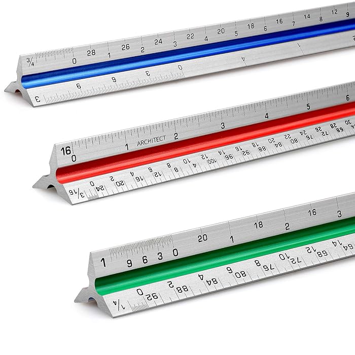 Buy 12" Architectural Scale Ruler Aluminum Architect Scale Triangular
