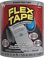 Flex Tape, Original Thick Flexible Rubberized Waterproof Tape - Seal and Patch Leaks, Works Underwater, Indoor Outdoor - Home RV Roof Plumbing and Pool Repairs, Gray, 4 in x 5 ft, Pack of 1