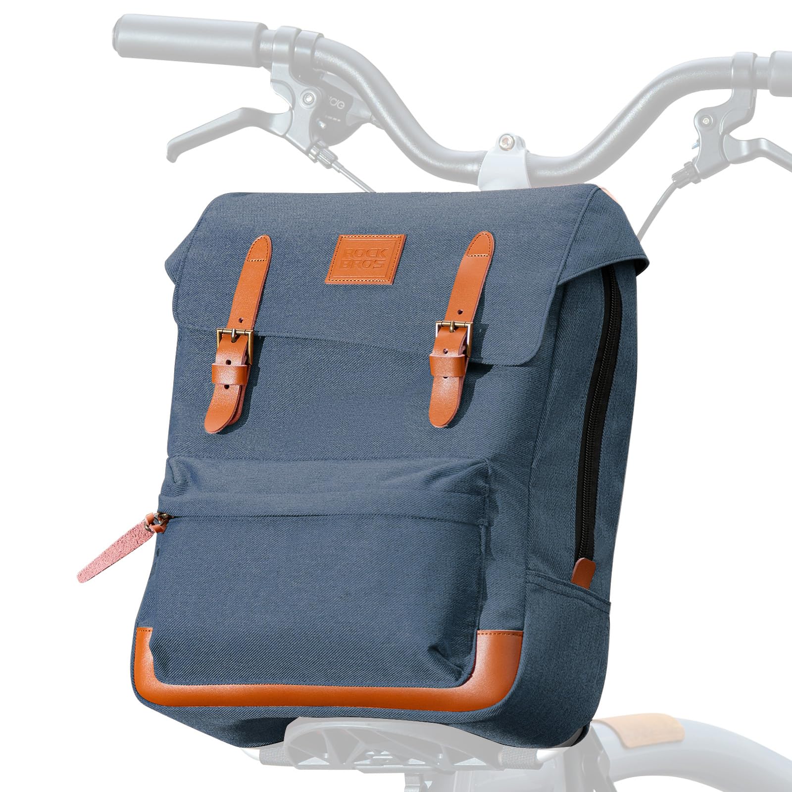 ROCKBROS Borsa Manubrio per Bici Pieghevole 11.5L Zaino per Il Pendolarismo Quotidiano, Borsello Anteriore della Bicicletta Brompton per Ciclismo, Trekking, Viaggiare, Violetta/Blu/Arancione