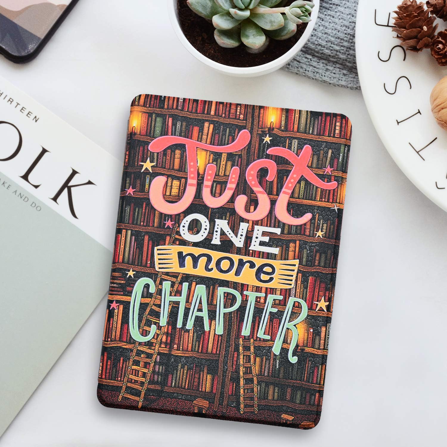 Custodia per Kindle Paperwhite 12a generazione 2024 (7") e Kindle Colorsoft Signature Edition, custodia protettiva leggera in pelle PU con funzione di spegnimento automatico e cinghia da polso, solo