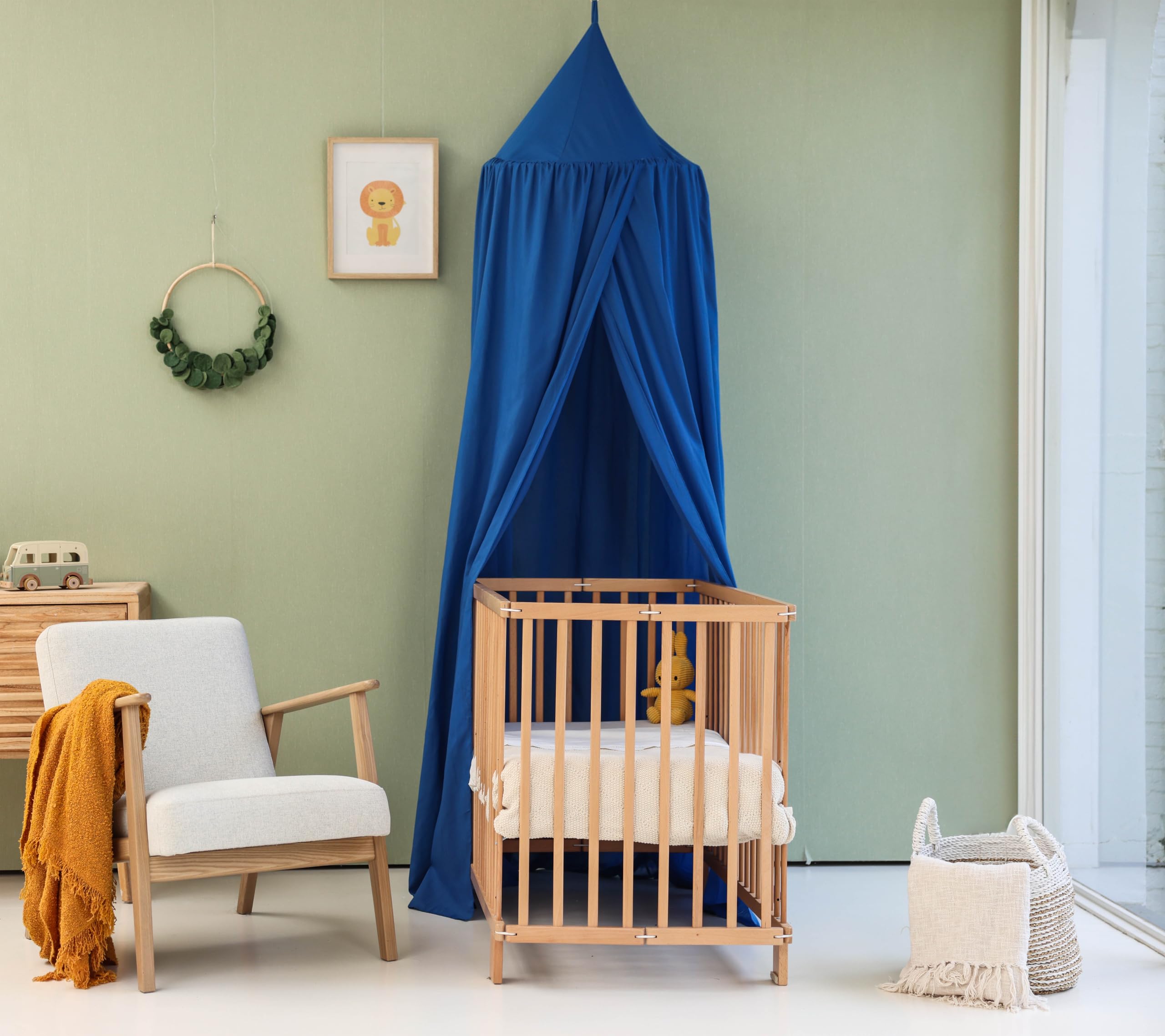 Blue Kids Bed Canopy for Child Bedroom, 22 x 95 x 165 Inch - Image 2