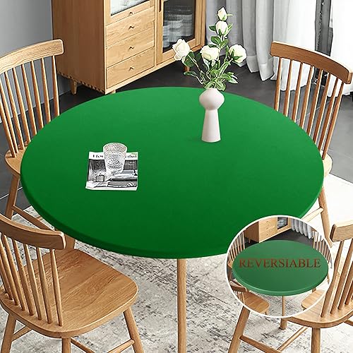 Miniatura 10 de Obstal Mantel redondo ajustable, reversible, impermeable, resistente a las manchas, elástico, fácil de limpiar, para uso en exteriores e interiores,