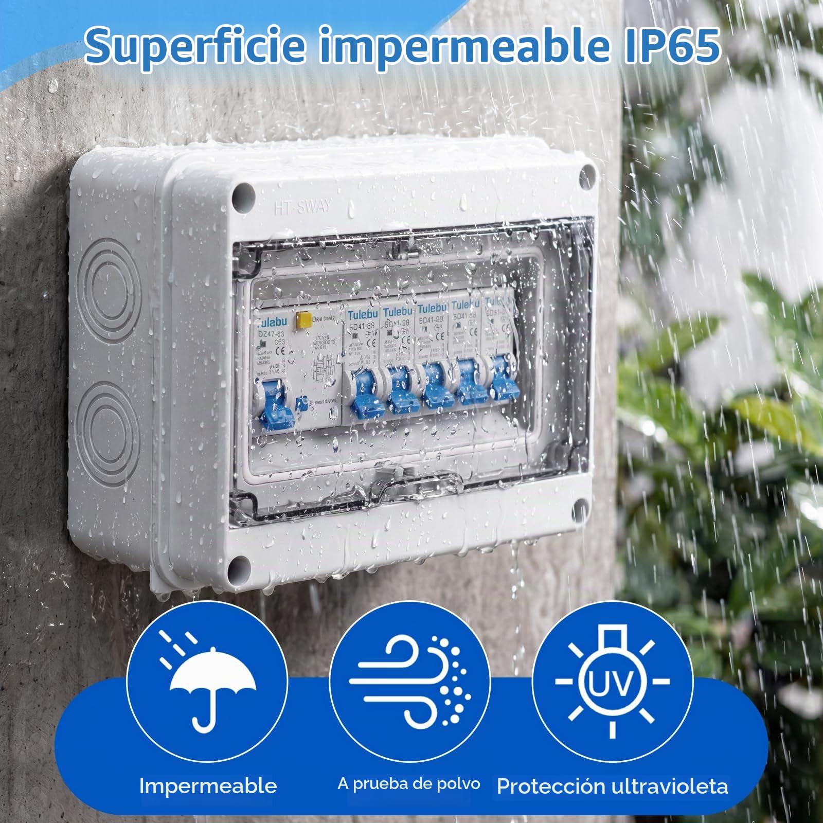 Cuadro Eléctrico IP65 de Superficie, 5 Módulos