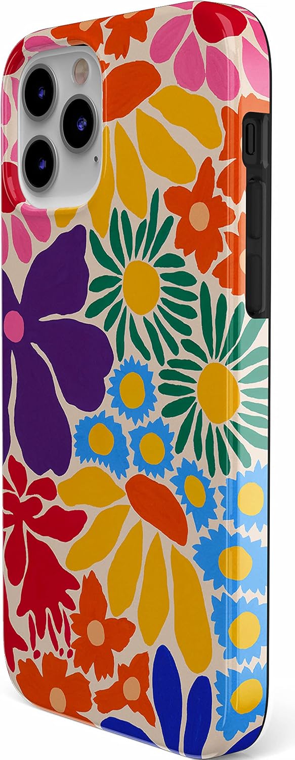 Casely iPhone 12/12 Pro Case | Flower Patch | Multi-Color Floral | Classic Ultra Slim Design