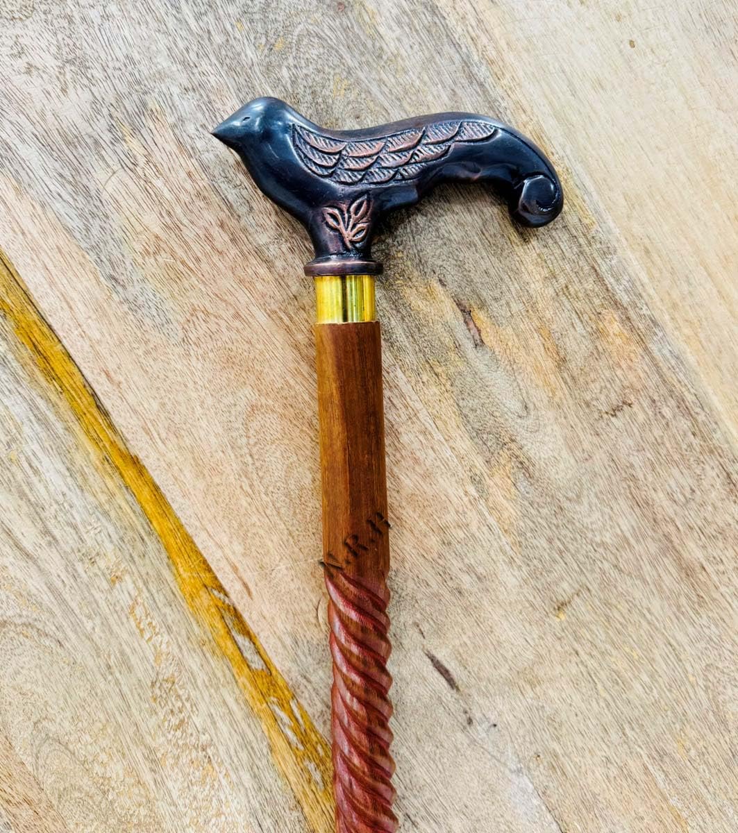 Bastón de madera tallado en madera para mujer y mujer, diseño de moda, elegante y bonito