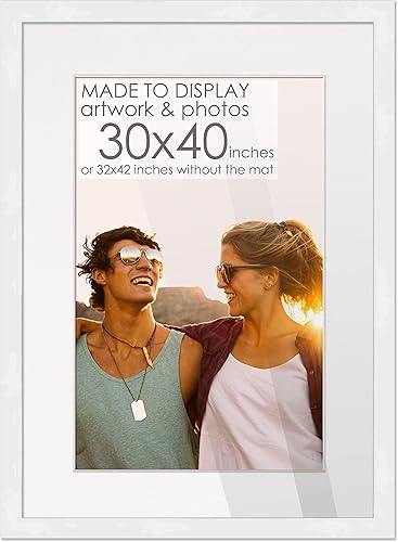 Miniatura 50 de Marco de madera negra de 24 x 36 pulgadas con paspartú blanco Marco de 28 x 40 pulgadas con paspartú de 24 x 36 pulgadas Muestra tu imagen bajo