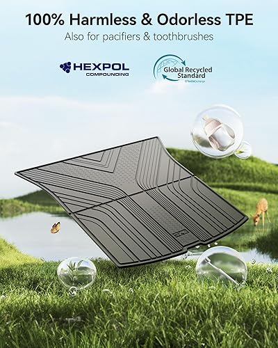 Miniatura 91 de 3W – Tapetes compatibles con Tesla Model Y 2020-2024 y 2025 (no para Juniper), tapetes TPE para todo tipo de clima y revestimiento para maletero