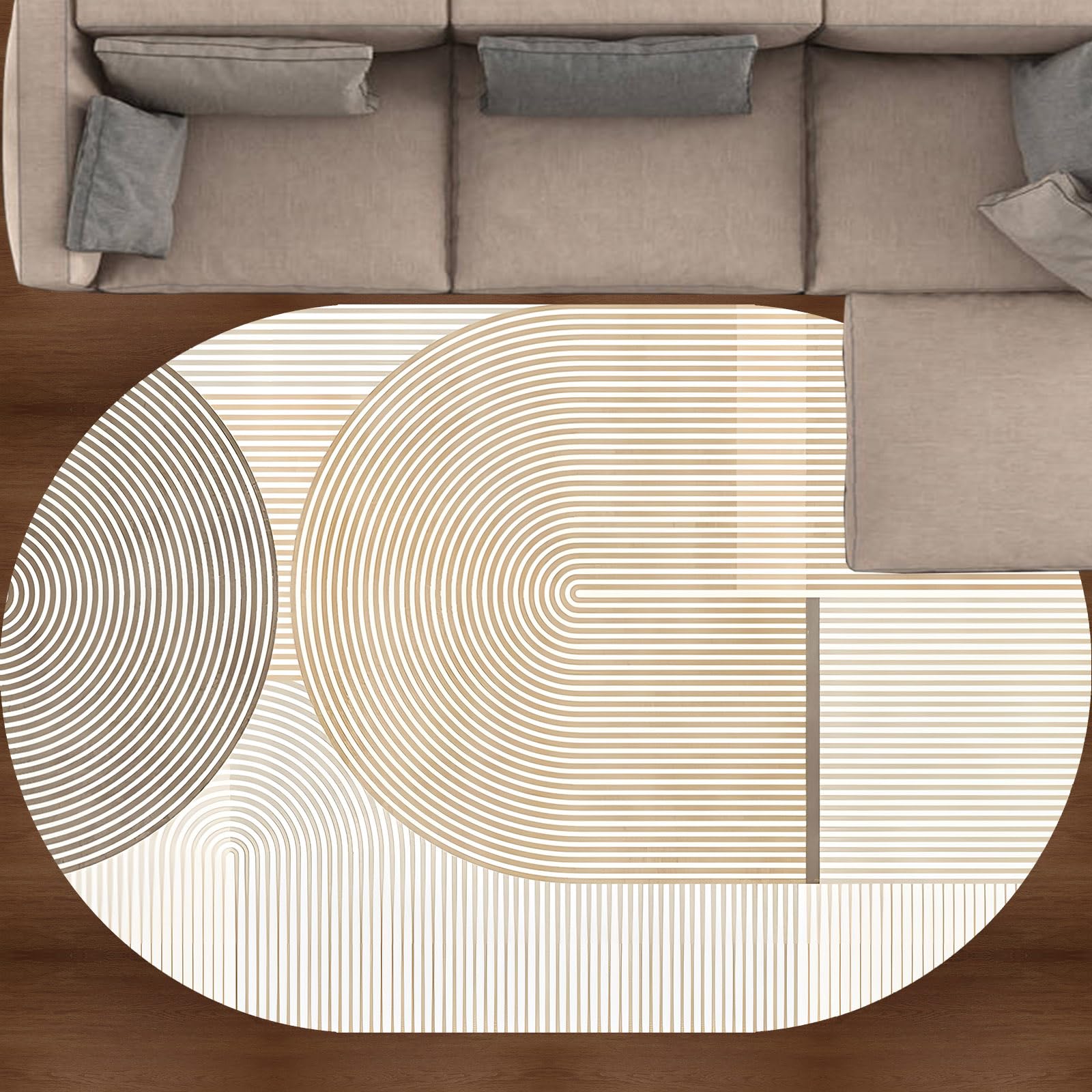 Tapis lavable et antidérapant résistant aux taches pour salon et chambre moderne