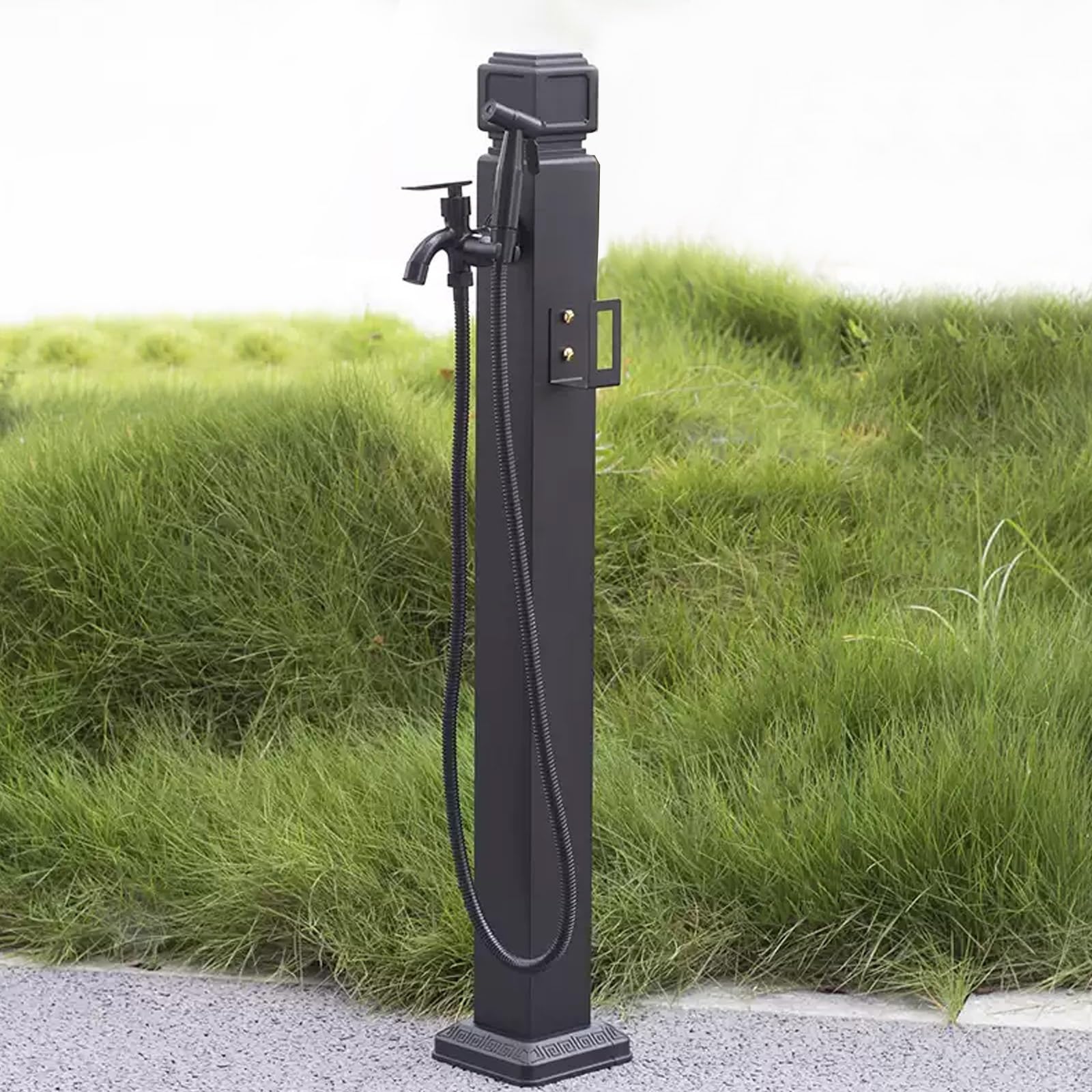 XDLEDMKIZ Water Spigot,Freestanding Garden Water Column with Faucet, Outdoor Vertical Square Water Dispenser Hydrant for Irrigation and Washing