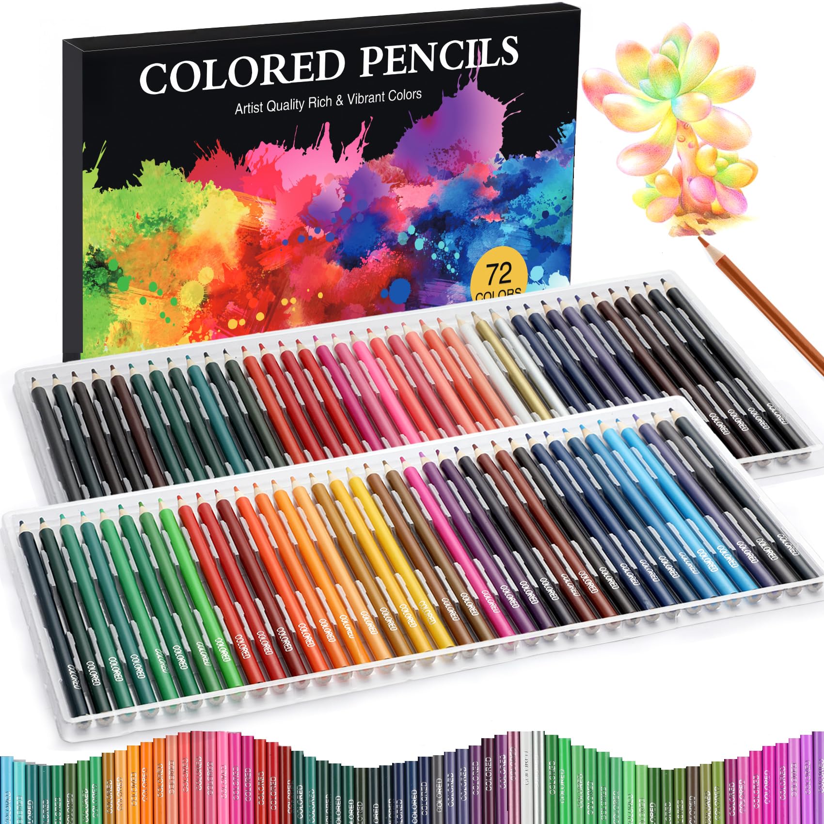 TMOL 72 Buntstifte Set, Buntstifte für Erwachsene & Malbücher mit weichem ölbasiertem Kern, Farbstifte Set zum Skizzieren, Blending & Layering, Art Supplies für Teenager, Anfänger & Künstler