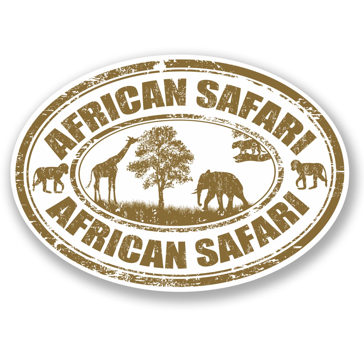 Destinationvinyl Multi 2 X African Safari Vinyl Decal Sticker Laptop Luggage Travel Tag Africa #5530 (10Cm Wide X 7Cm Tall)