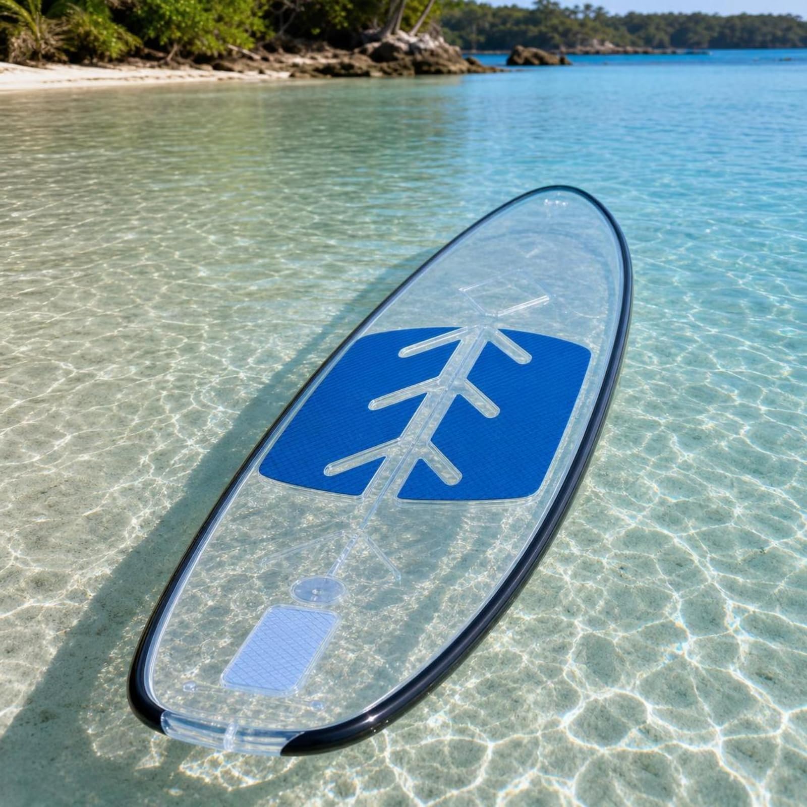 Paddleboard Gonflable Transparent Planche Stand Planche de Glisse Planche de Construction Gonflable Ouverture de Gonflage Prise en Main Facile