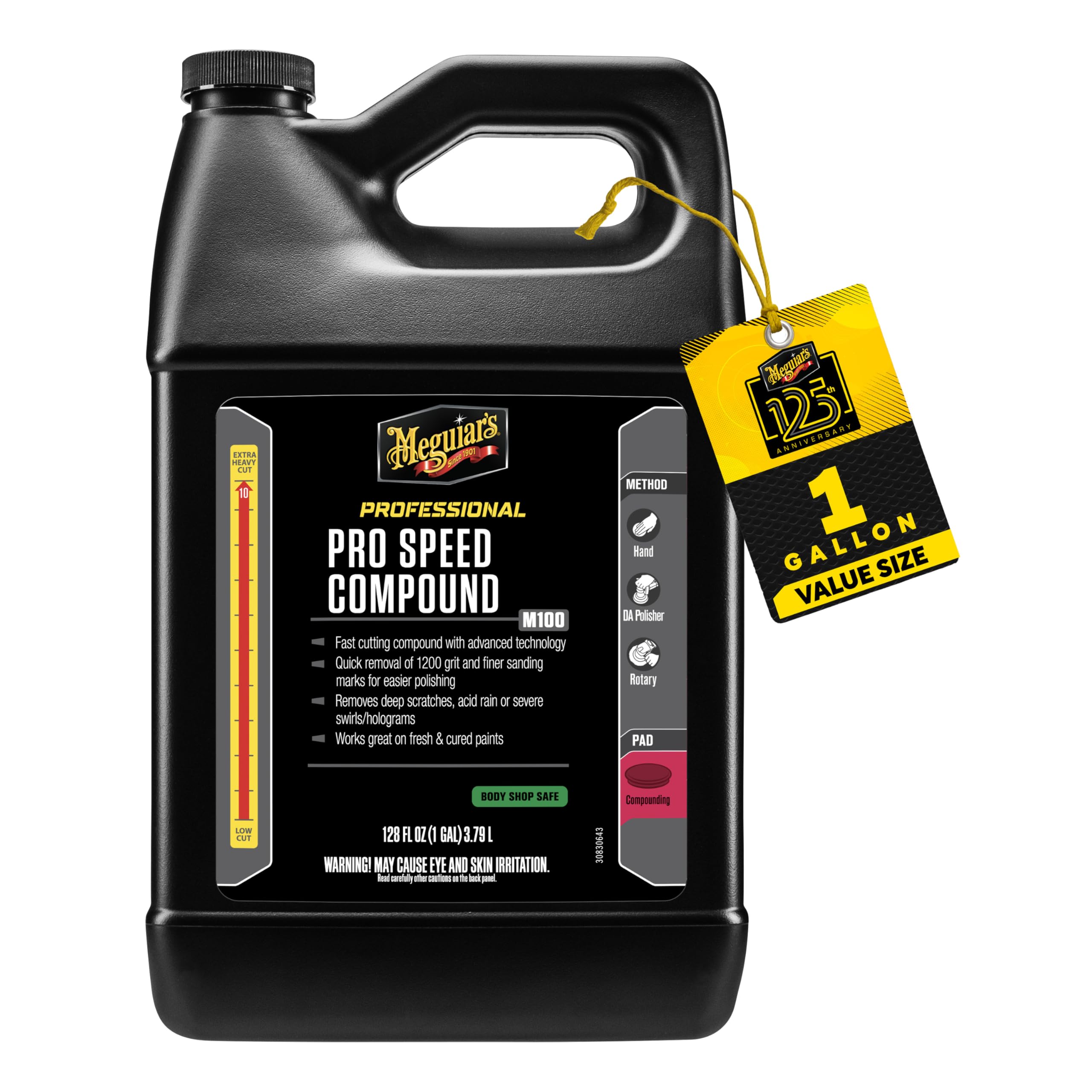 M10001 Mirror Glaze Pro Speed Compound, A Glaze Designed for The Exterior of Your Car, Removes Deep Scratches, Holograms, and Severe Swirls Using Advanced Technology, 1 Gallon Container