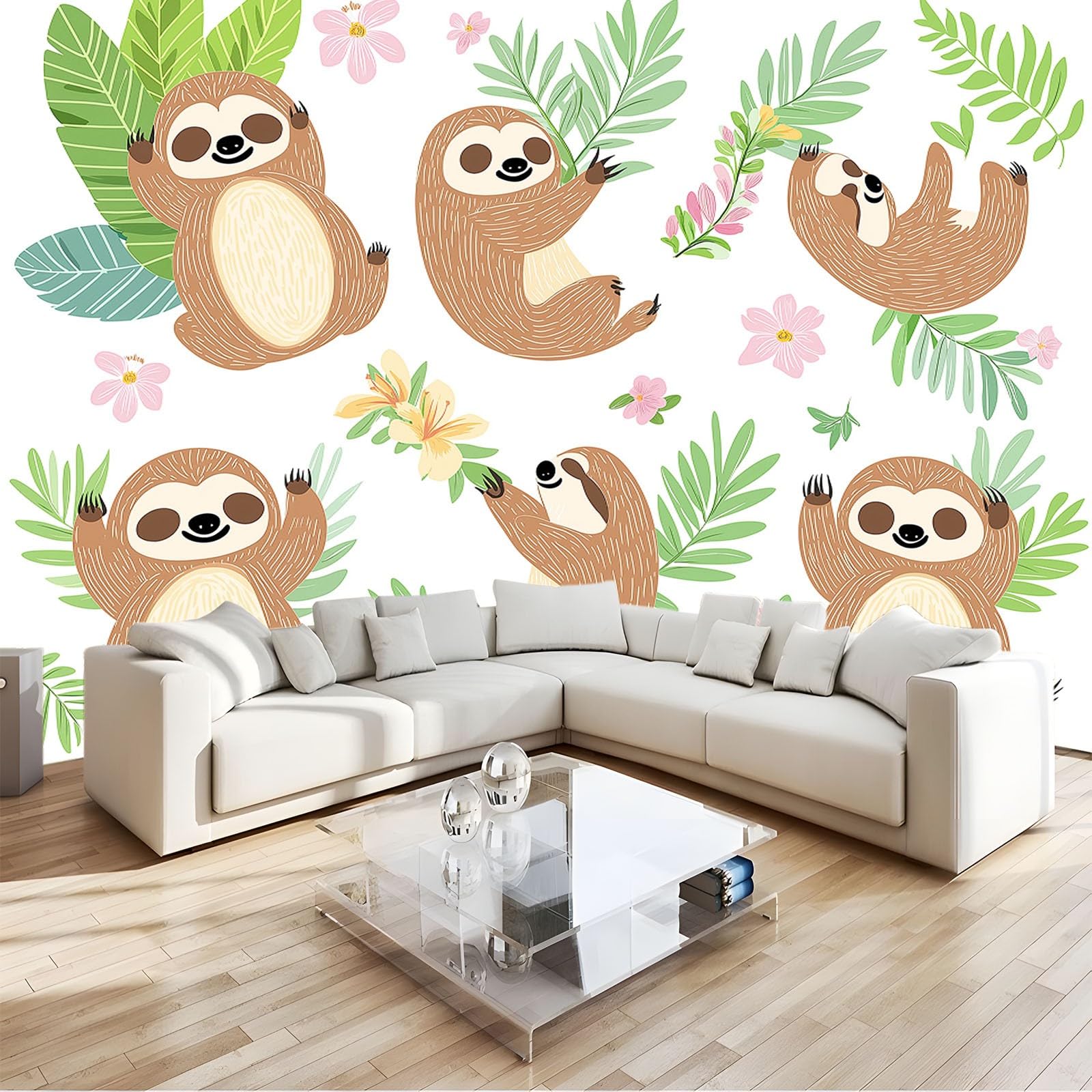 Papier Peint Panoramique Paresseux pour relooker facilement une grande cloison