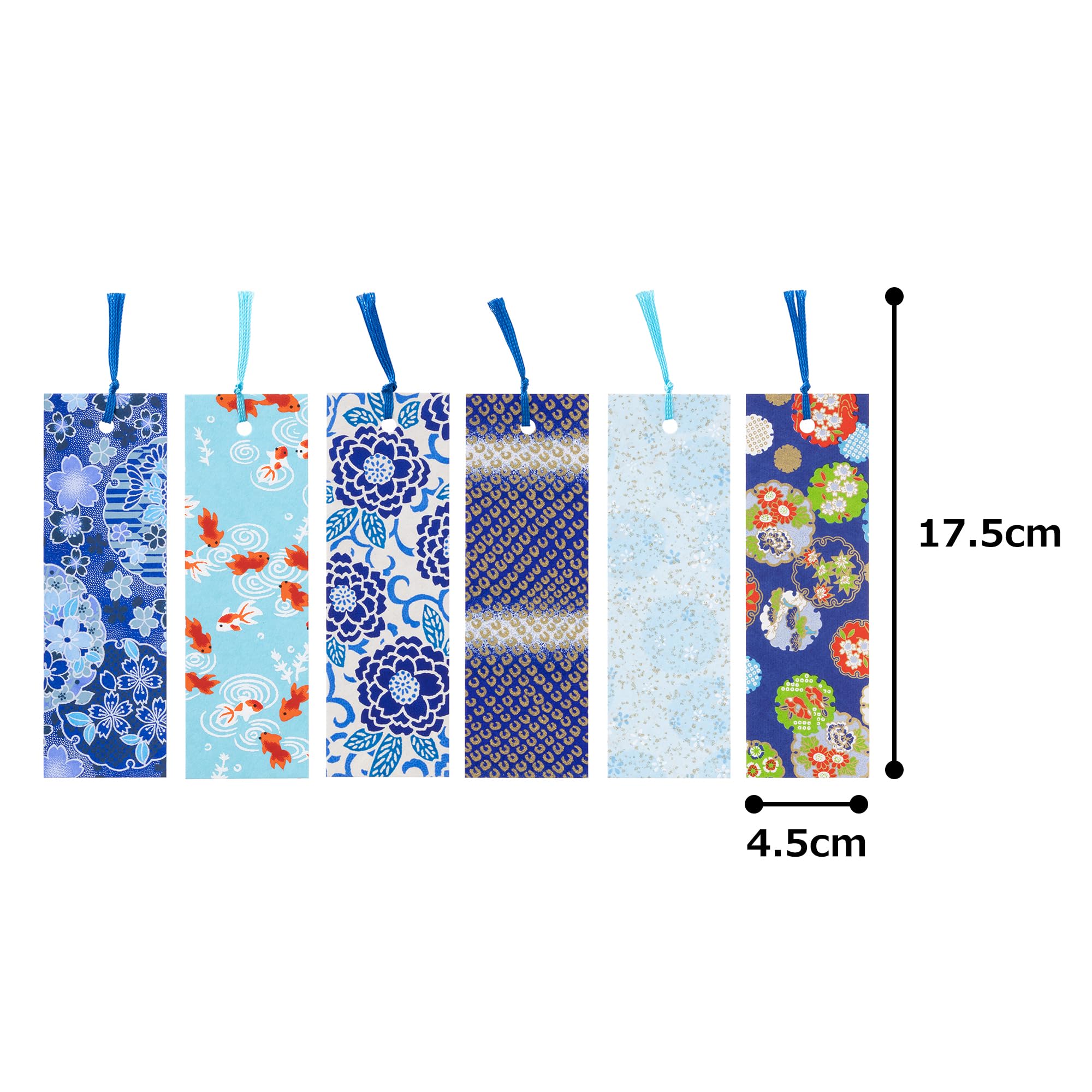 Amazon.co.jp: 和紙かわ澄 友禅和紙 型染め しおり ブックマーカー