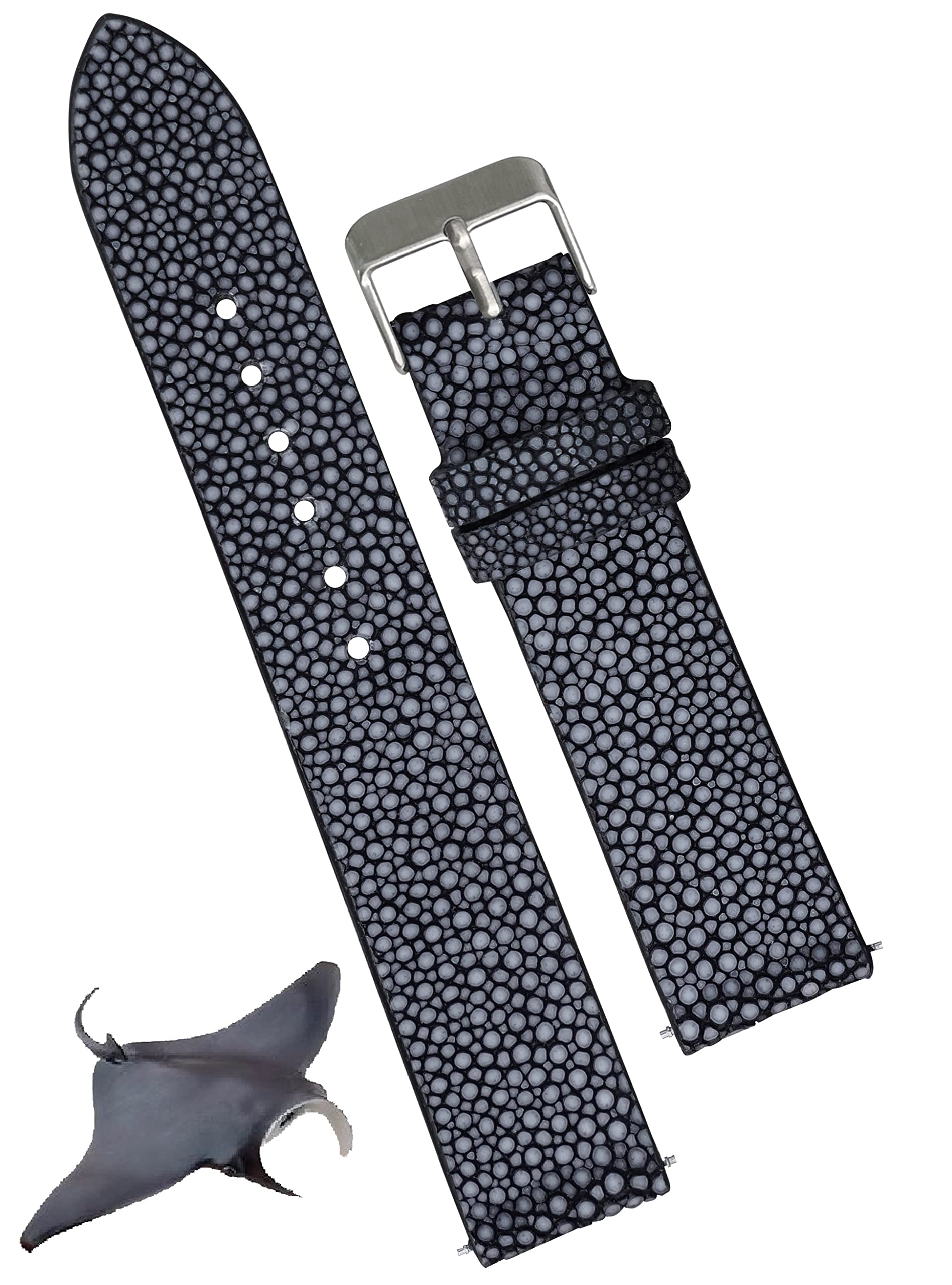 vinacreationsStingray Leather Watch Bands Men Handmade Replacement Wrist  Watch Straps Vintage Extra Soft Exotic Leather Strap Gift for Him 18mm 19mm