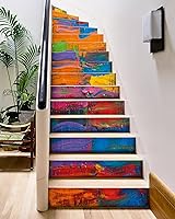 Vista 11 de FLFK Calcomanías para escaleras - Adhesivos para escaleras, Calcomanías autoadhesivas para escalones de Sunrise Coast, para decoración del hogar