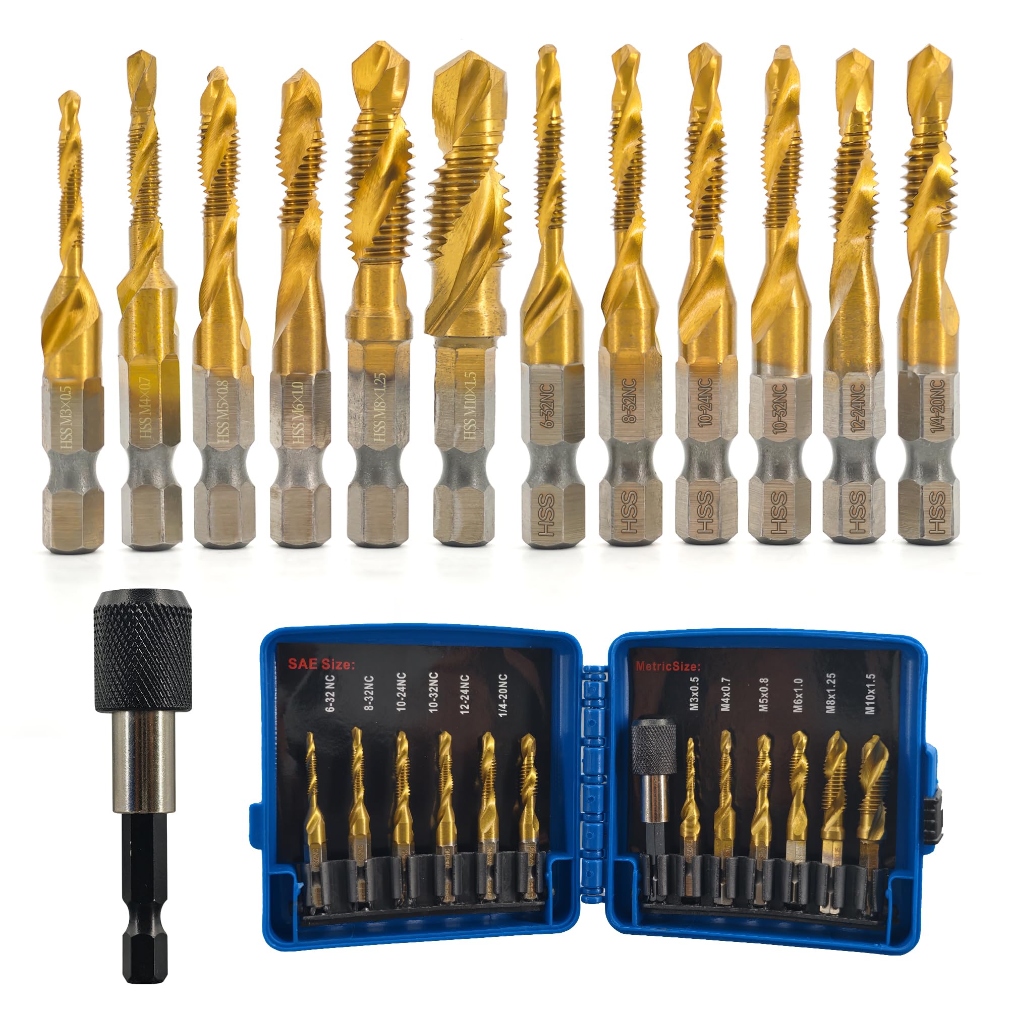 Drill & Tap Set - 6 Pcs Combination Threading Tools -8