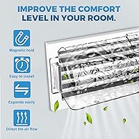 Vista 3 de 9”-15.5” Adjustable Magnetic Air Deflector with Unique Surface for Sidewall, Ceiling Registers and Vents (4 Pack)