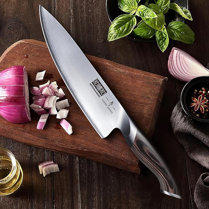 Introducing the HOSHANHO Multi-purpose Knife Set, a versatile collection designed to elevate your culinary experience. This comprehensive set includes an 8" chef's knife, a 7" santoku knife, a 7" fillet knife, a 6" utility knife, and a 3.75" paring knife, each crafted to handle a wide array of kitchen tasks with ease. Whether you're chopping, slicing, dicing, or mincing, this set is ideal for both everyday cooking and professional use, offering exceptional performance across all your food preparation needs.