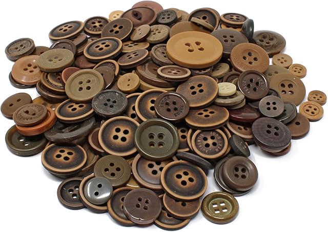 Special Touches Dark Brown 100 Gram Bag of Mix Acrylic & Resin Buttons For Cardmaking Embellishments
