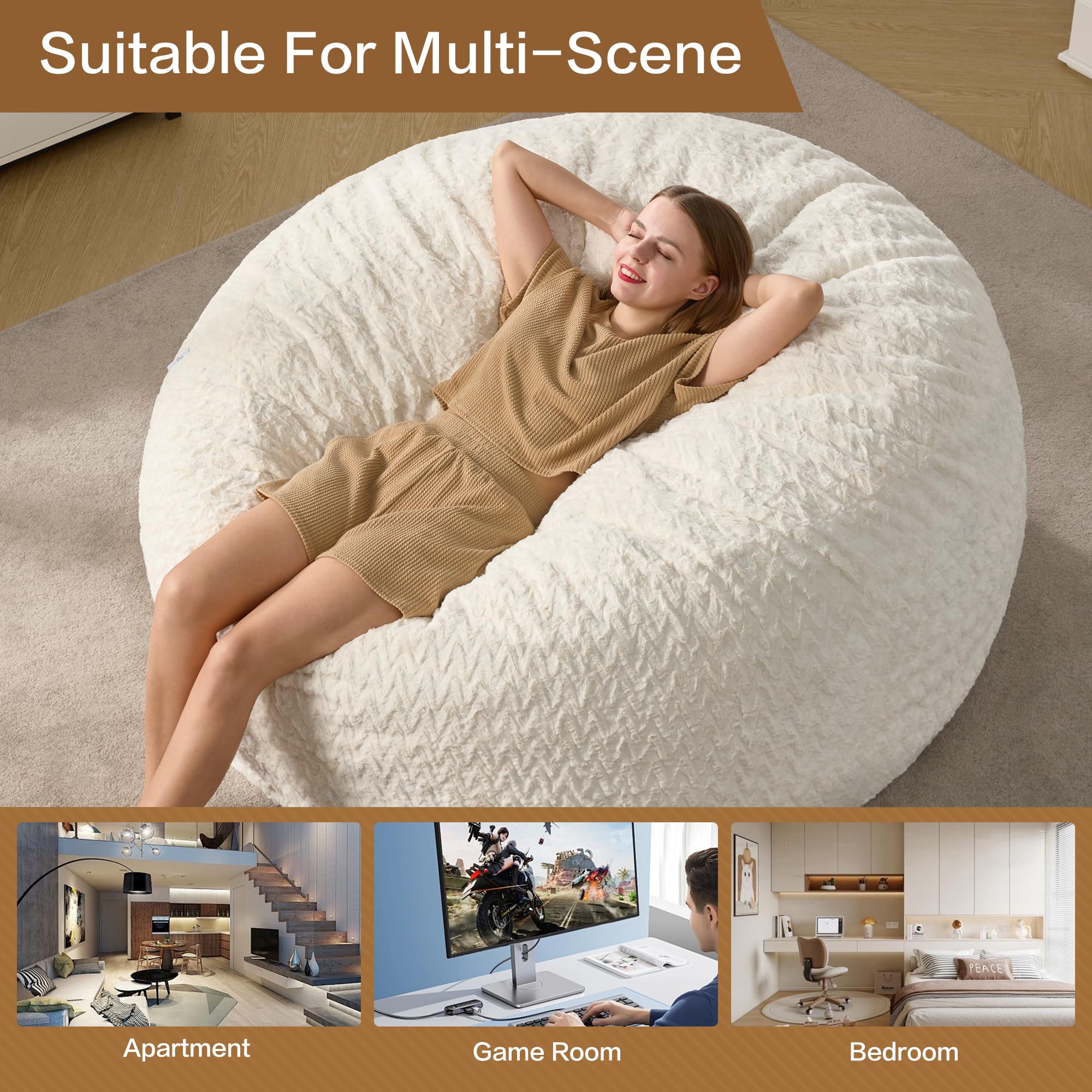 Amazon.com: Hobestluk 5ft Bean Bag Chairs for Adults Large