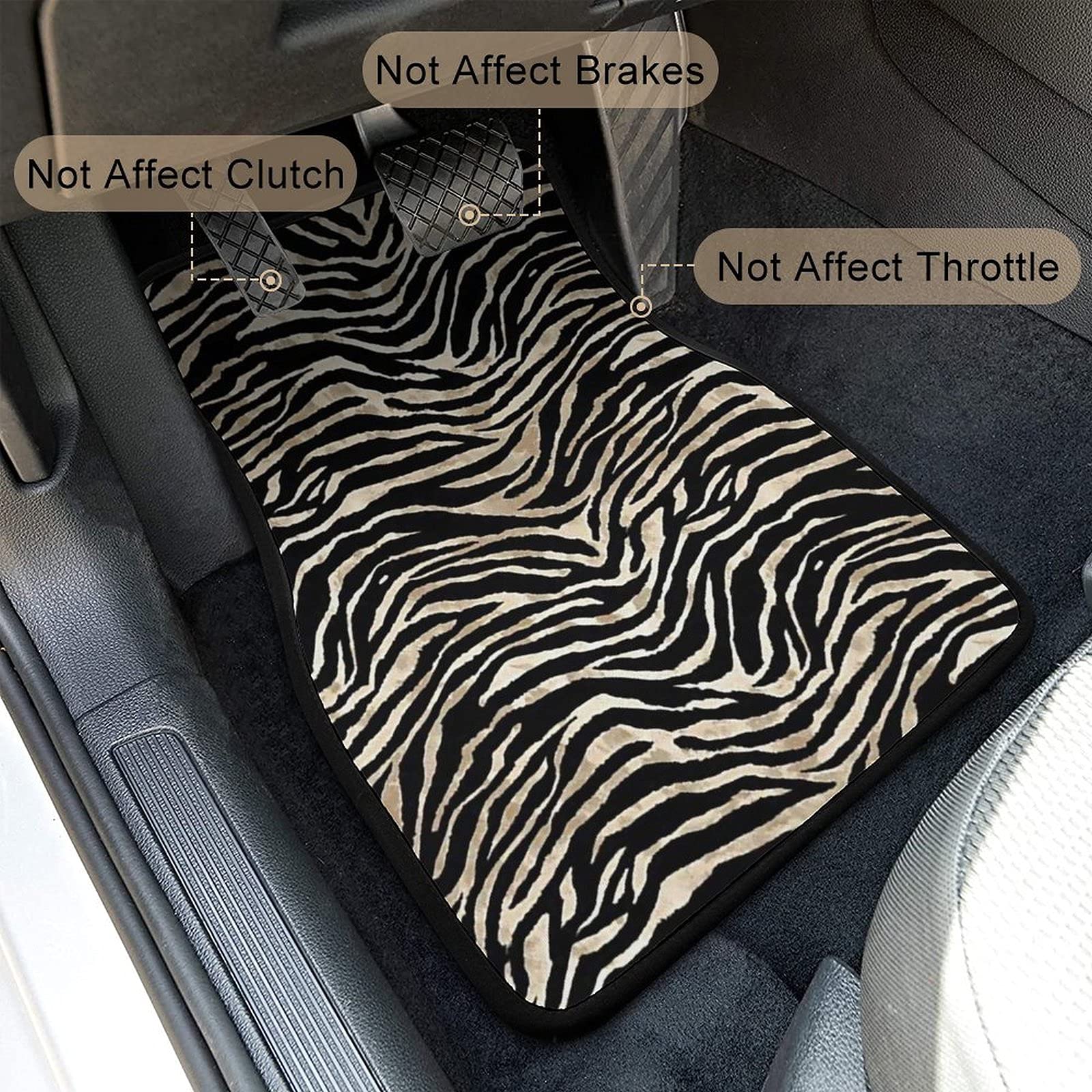Amazon | カーマット カーフロアマット 4点セット ゼブラ柄 車用