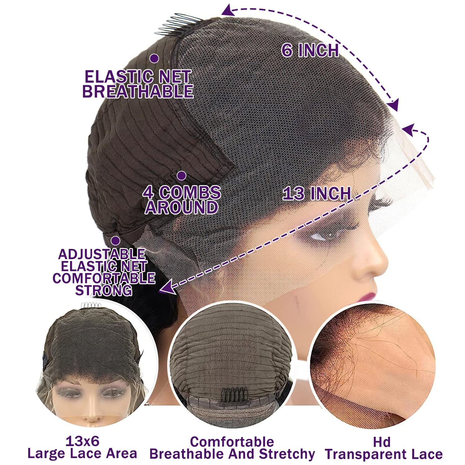 5 Juego De Cintas De Pelucas De Encaje De Doble Cara De | Cuotas Sin Interés