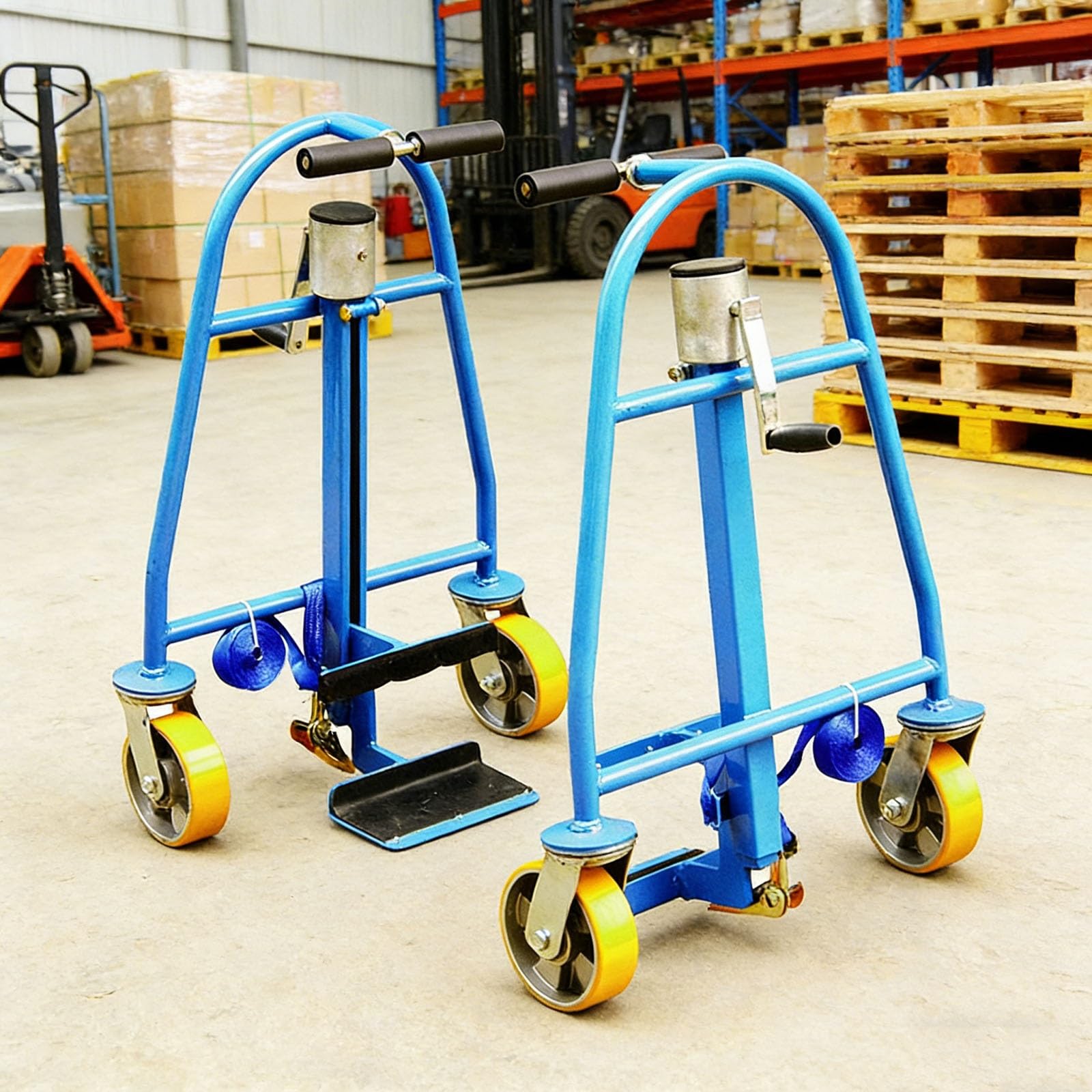 Carrello manuale per movimentazione mobili, capacità 600 kg, con 4 ruote, carrello resistente per spostare oggetti pesanti (set da 2)