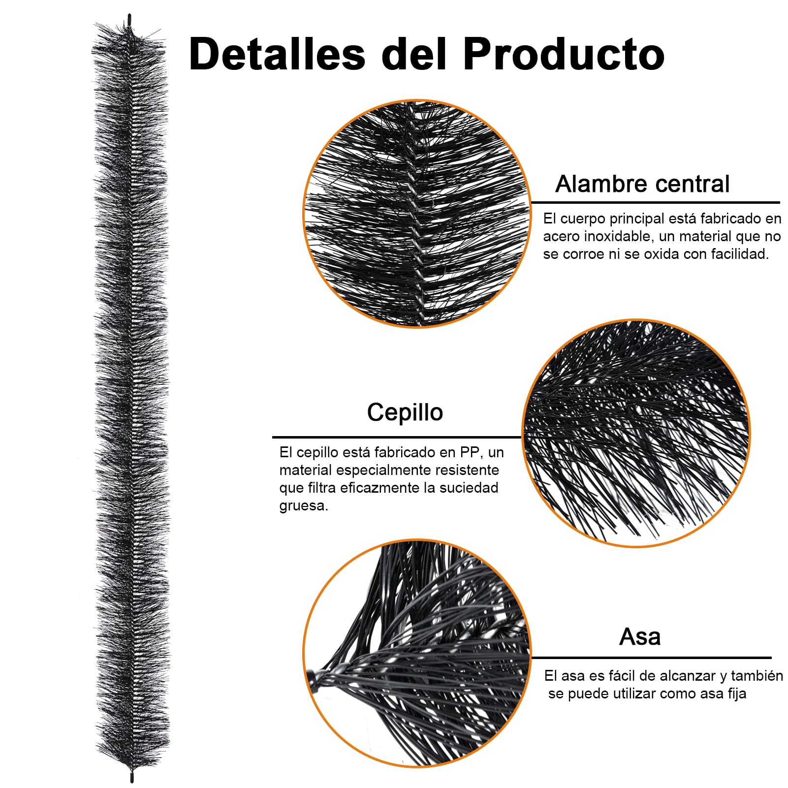 Viugreum Limpiador de Canalones, Cepillo para Limpiar Aleros 10PCS, 1m Limpiadores de Residuos, Limpiadores de Hojas, Herramientas Cepillos para Canalones(15cm*1m), Indicado para la Limpieza Canalone