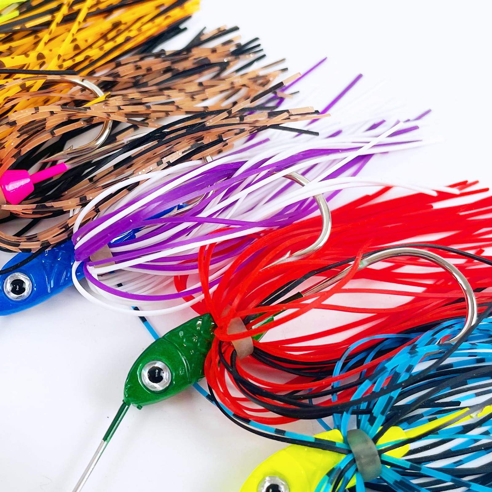Spinnerbait - Set di 6 esche artificiali Chatterbait per pesca e pesce persico, luccio, trota, luccioperca, salmone
