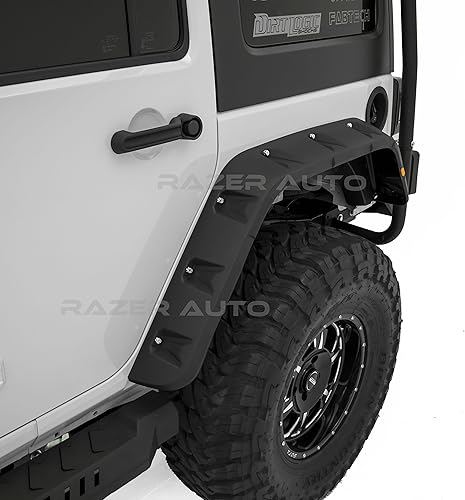 Miniatura 5 de Razer Auto Rock Crawler - Estilo de bolsillo con acabado negro liso, remache delantero+trasero, 4 guardabarros con 10 luces LED laterales (negro