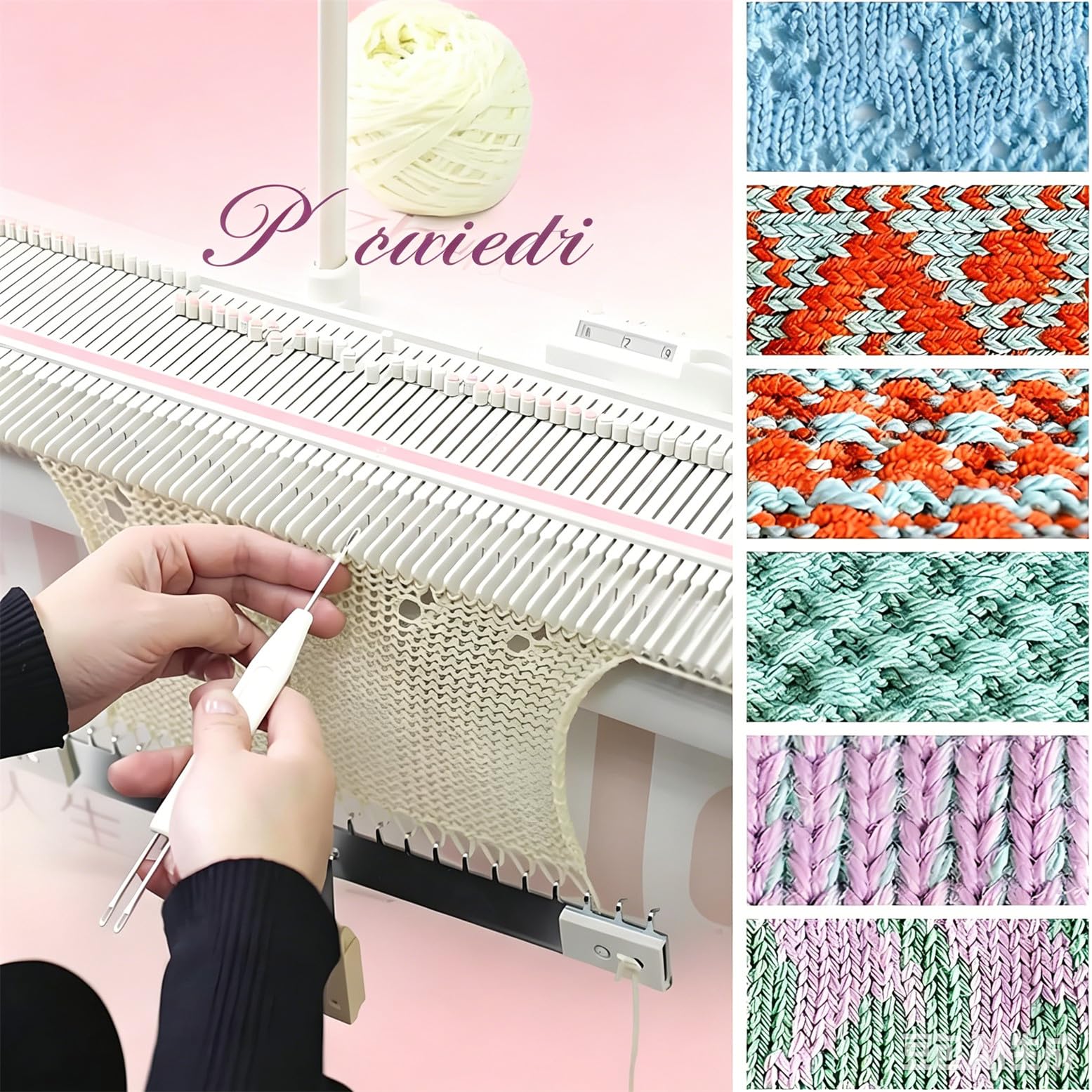 Automatische Strickmaschine, Elektrischer 150er Nadelstricker für Anfänger mit Tischklemme, ideal für DIY Schals, Mützen, Pullover - Kompaktes Design 108x20x9.5cm