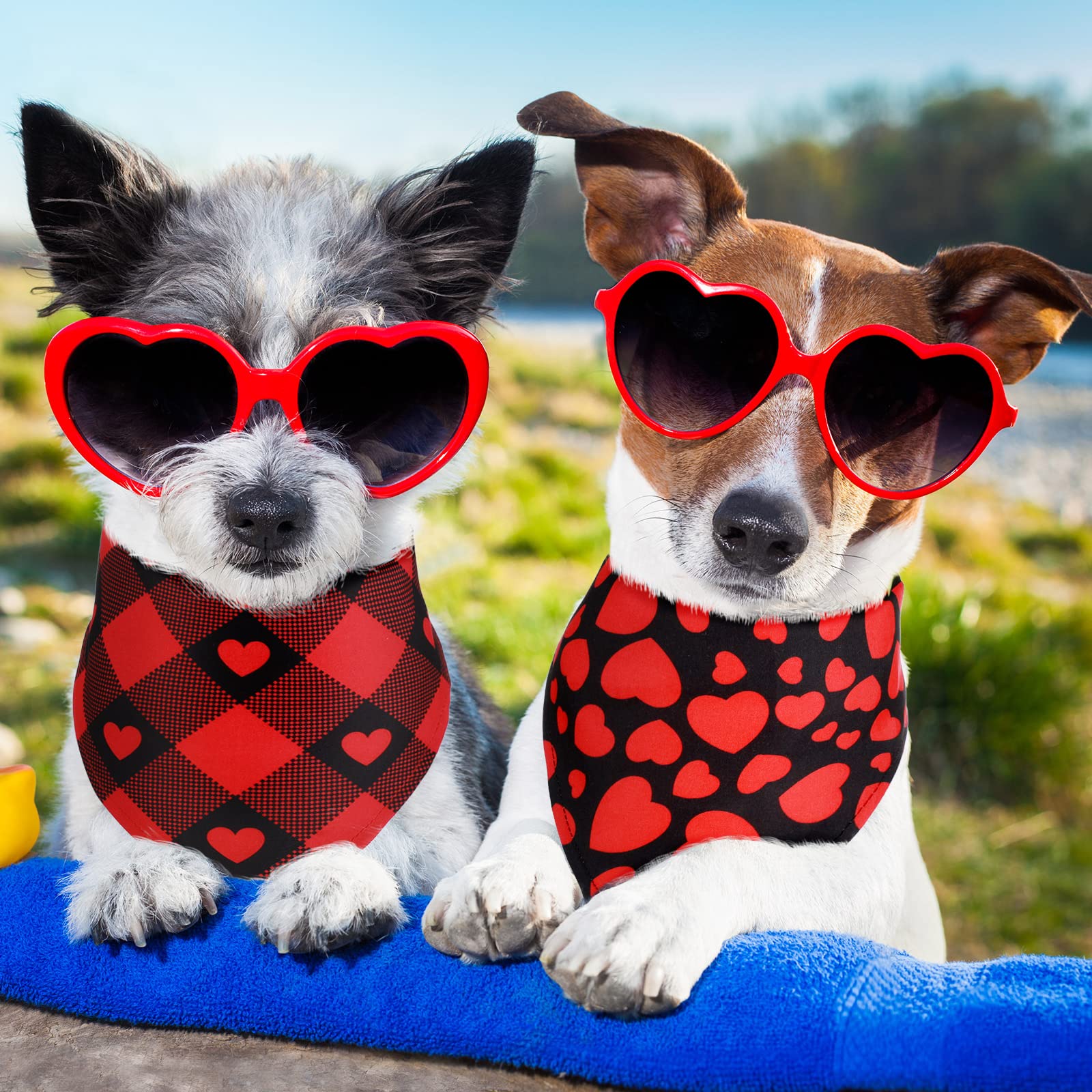 Lot de 20 bandanas triangulaires réversibles pour chien, bandana réglable pour la Saint-Valentin, le jour de l'indépendance, chiens, chats, animaux domestiques (81,3 x 55,9 x 55,9 cm)
