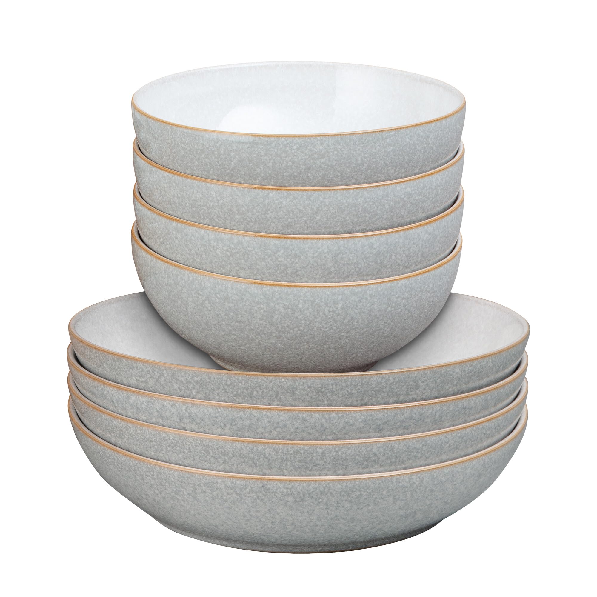 Bols à pâtes et céréales Denby Elements en grès gris clair x8