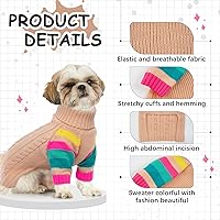 Vista 22 de Suéter XS cálido para perro, suéteres para perros pequeños, niñas y niños, suéter elástico para cachorros, suéter de cuello alto extra pequeño