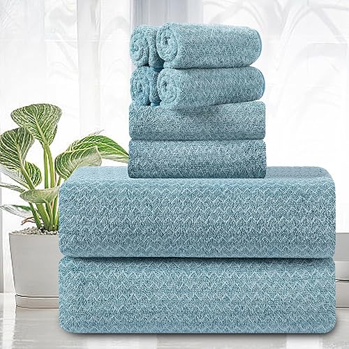 CHINO Toallas de baño, 2 toallas de baño extra grandes, 2 toallas de mano, 4 toallas de baño suaves de microfibra súper absorbentes, toallas de baño