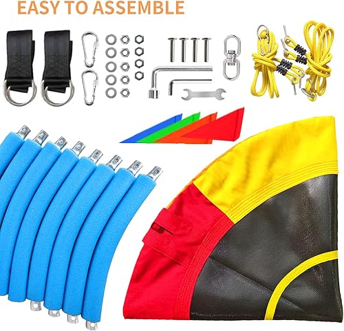 Miniatura 6 de Columpio de árbol de 40 pulgadas para niños al aire libre, columpio de árbol de telaraña, capacidad de peso de 850 libras, Oxford 900D impermeable