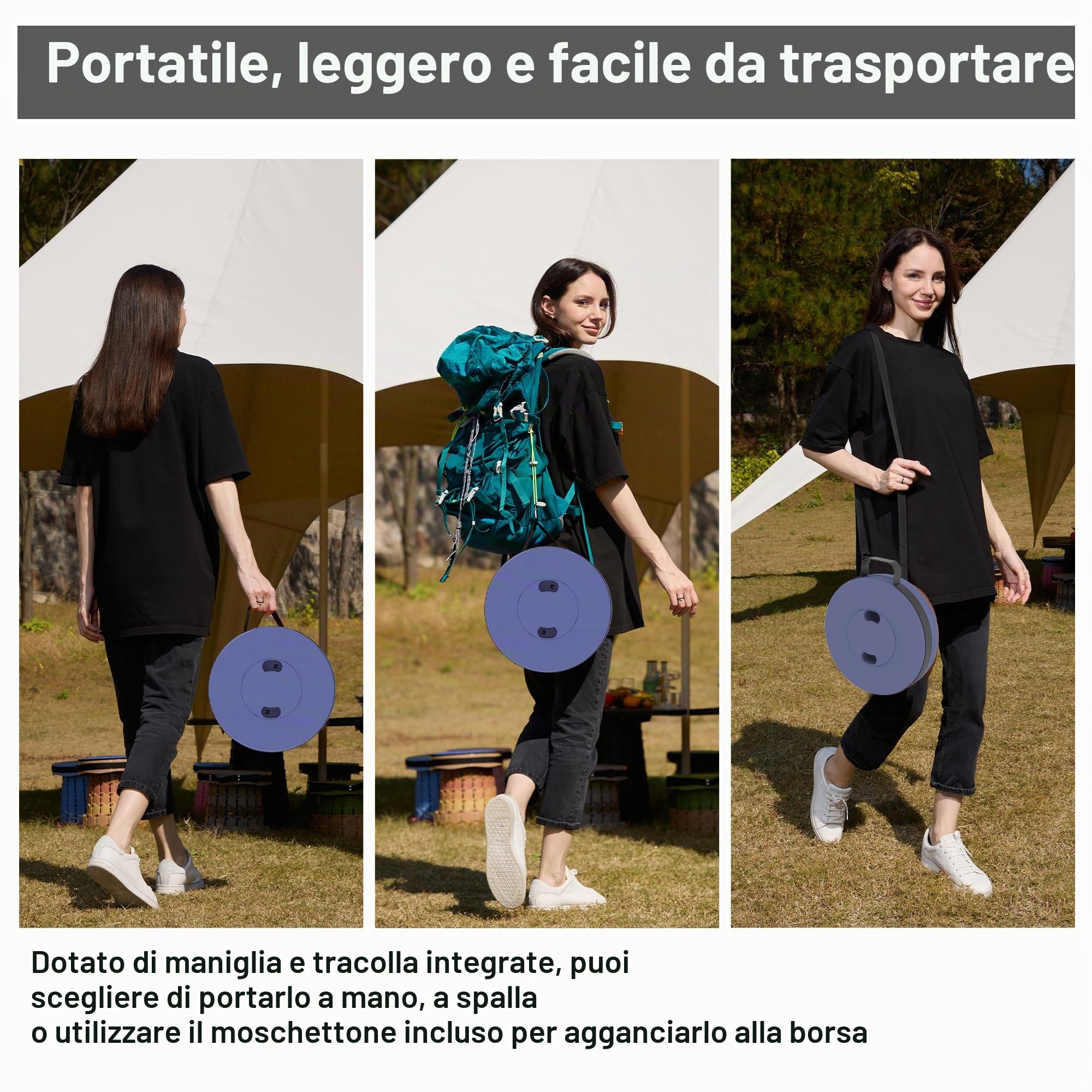2025 Sgabello Pieghevole Portatile Pieghevole,Pieghevole,Telescopico Retrattile,Sgabello Regolabile per Adulti,per Pesca,BBQ,Giardinaggio,Viaggi, Barbecue,Carico massimo 200 kg con Moschettone