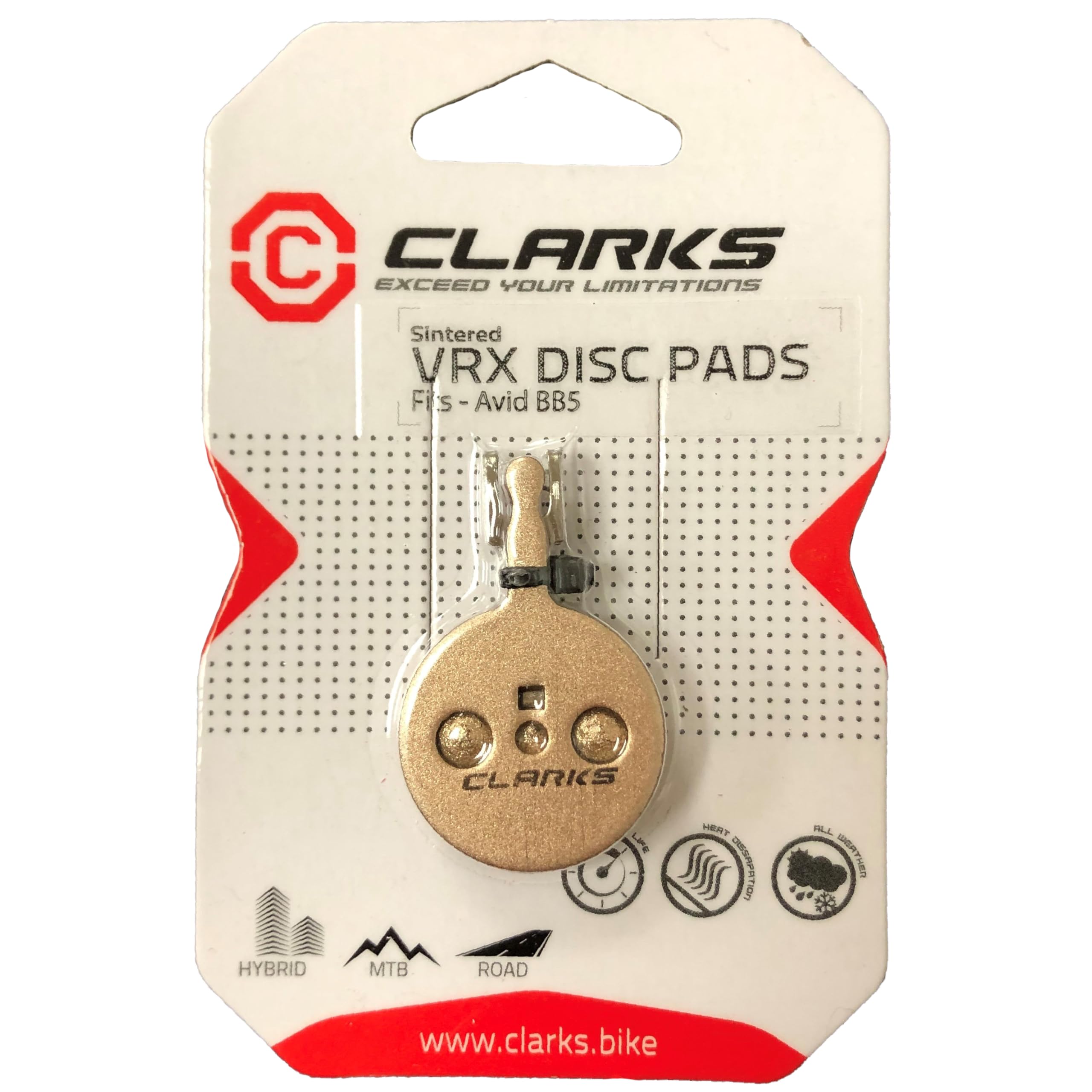 Clarks Cycle Systems 839 Disc Brake Pads, Compatible with Avid BB5, Clarks CMD-17, CMD-17R, Sintered Pad Compound