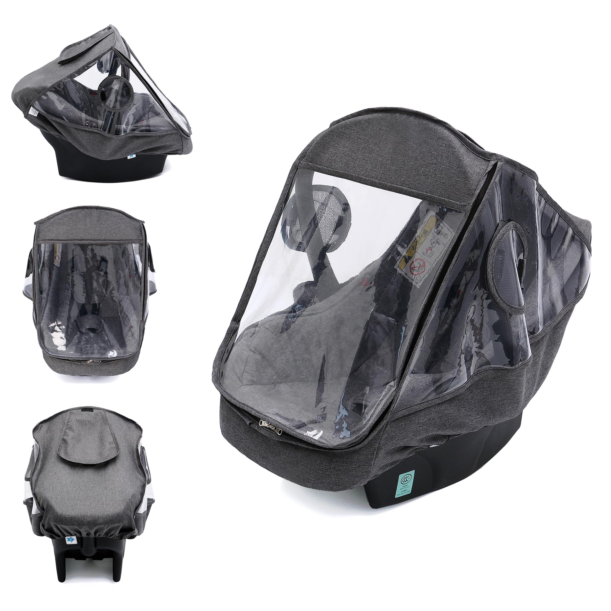 Miracle Baby Car Seat Rain Cover, Universal Infant Car Seat Weather Shield with Storage Bag,Waterproof Baby Car Seat Cover with Breathable Ventilation