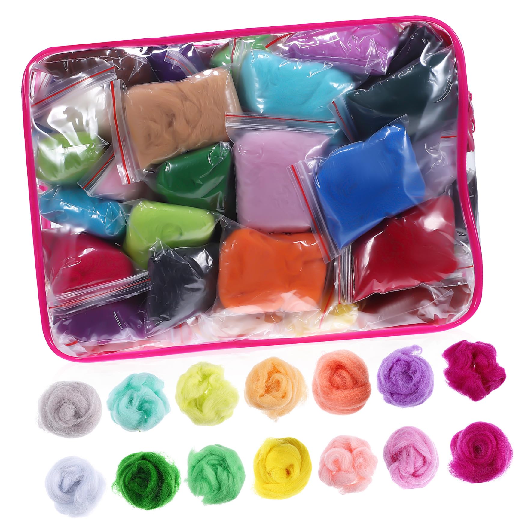 ERINGOGO DIY Needle Felting Wool Roving Pack Bulk Fiber Yarn Craft Felt for Hand Knitting Projects