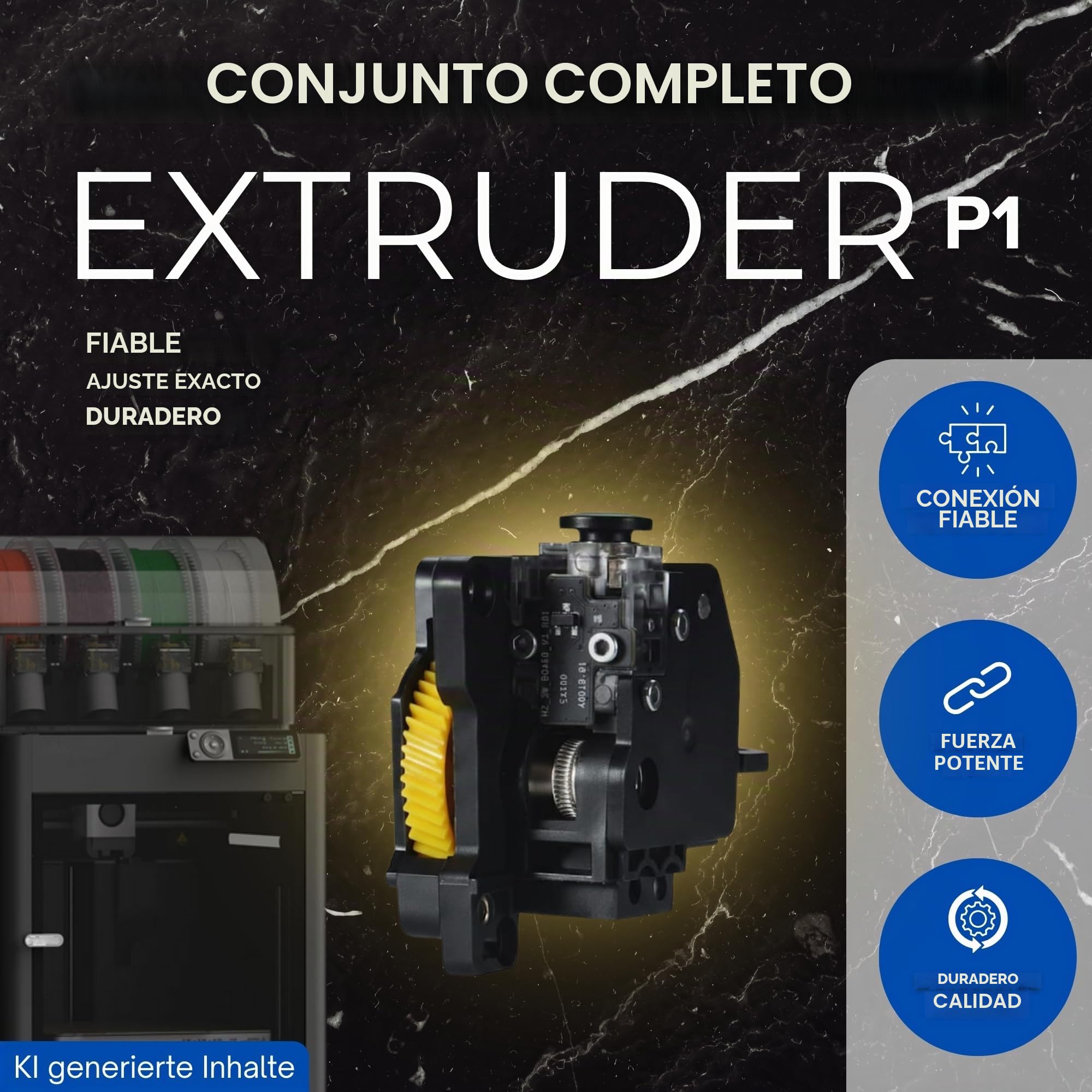 P1 Unidad de extrusor compatible con Bambu Lab para P1P, P1S Impresoras 3D, Engranaje dual de acero endurecido, piezas de repuesto para el conjunto de extrusor Bambulab de alta fuerza de