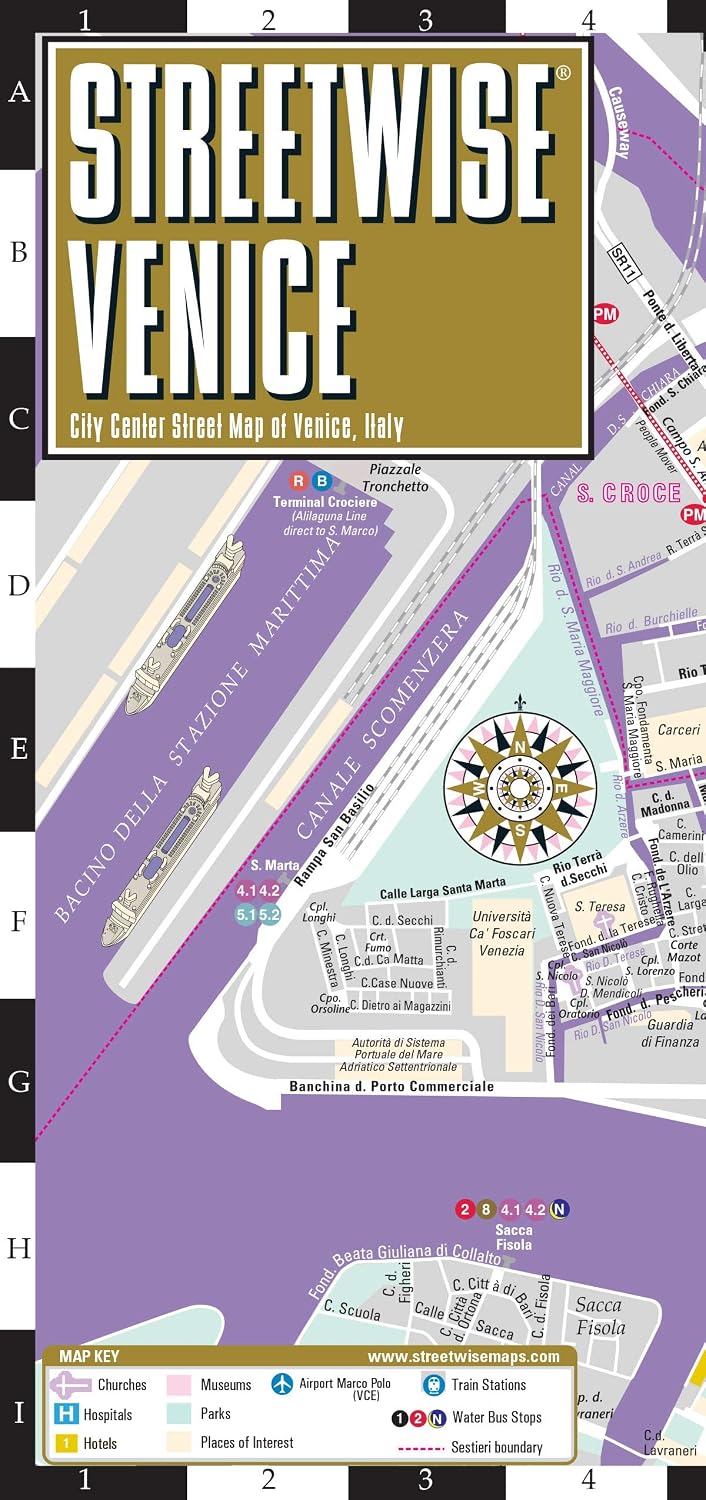 Streetwise Venice Map - Laminated City Center Street Map of Venice, Italy (Michelin Streetwise Maps)      Map – Folded Map, December 12, 2017
