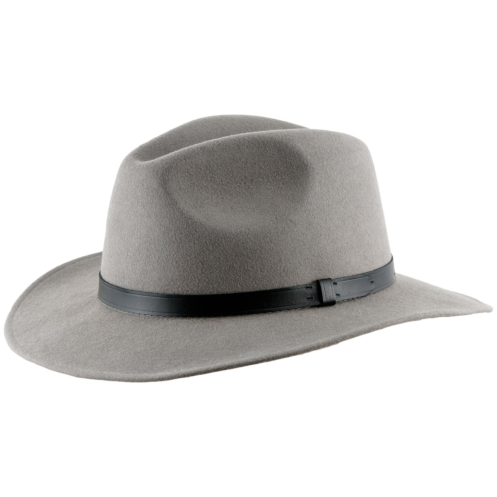 Sterkowski - Cappello Fedora a tesa larga in feltro di lana rossa