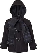 Cremson Boys Classic Wool Look Winter Duffle Toggle Jacket Dress Coat Scarf Hood