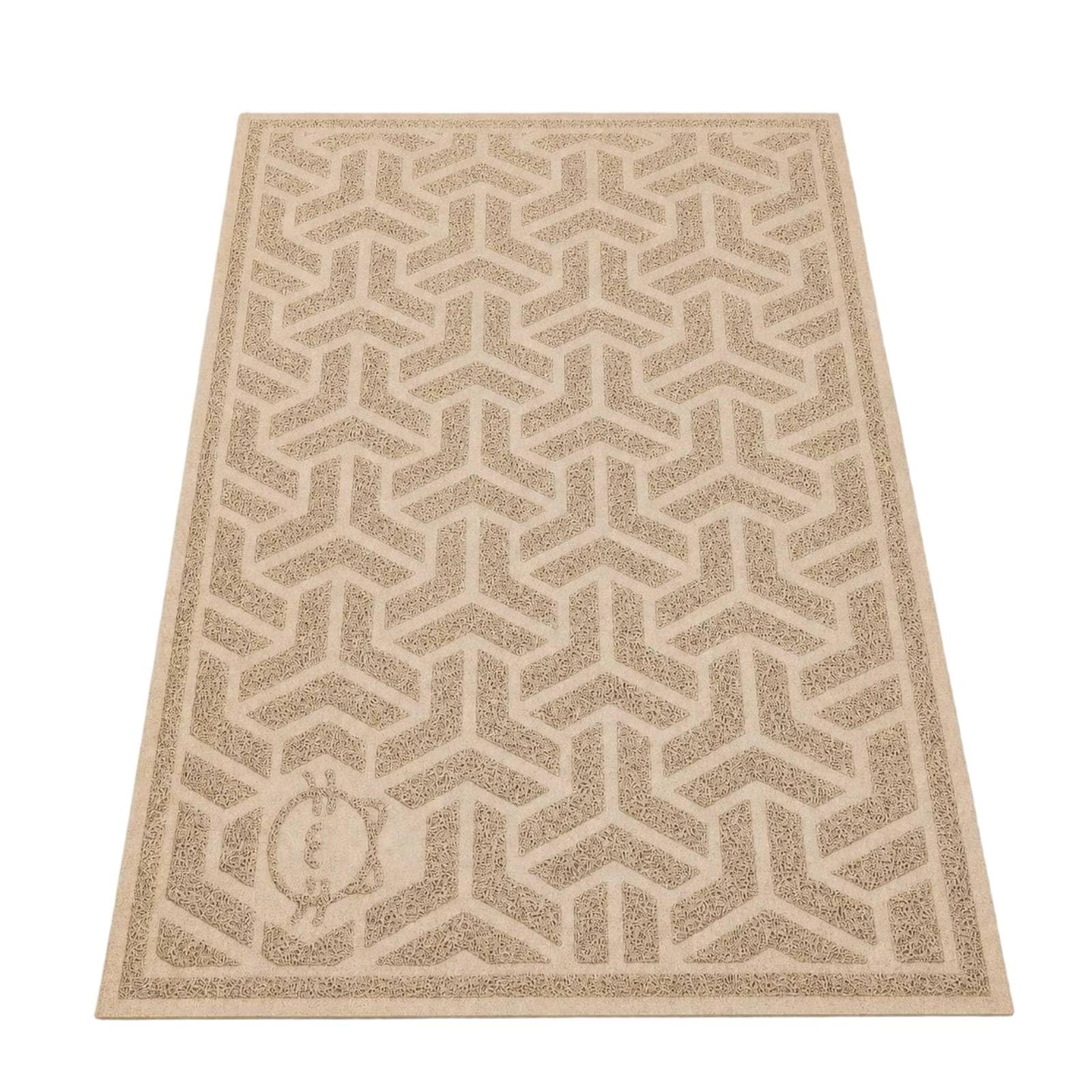 Wasserdicht Katzenklomatte, Geometrisches Muster, Beige