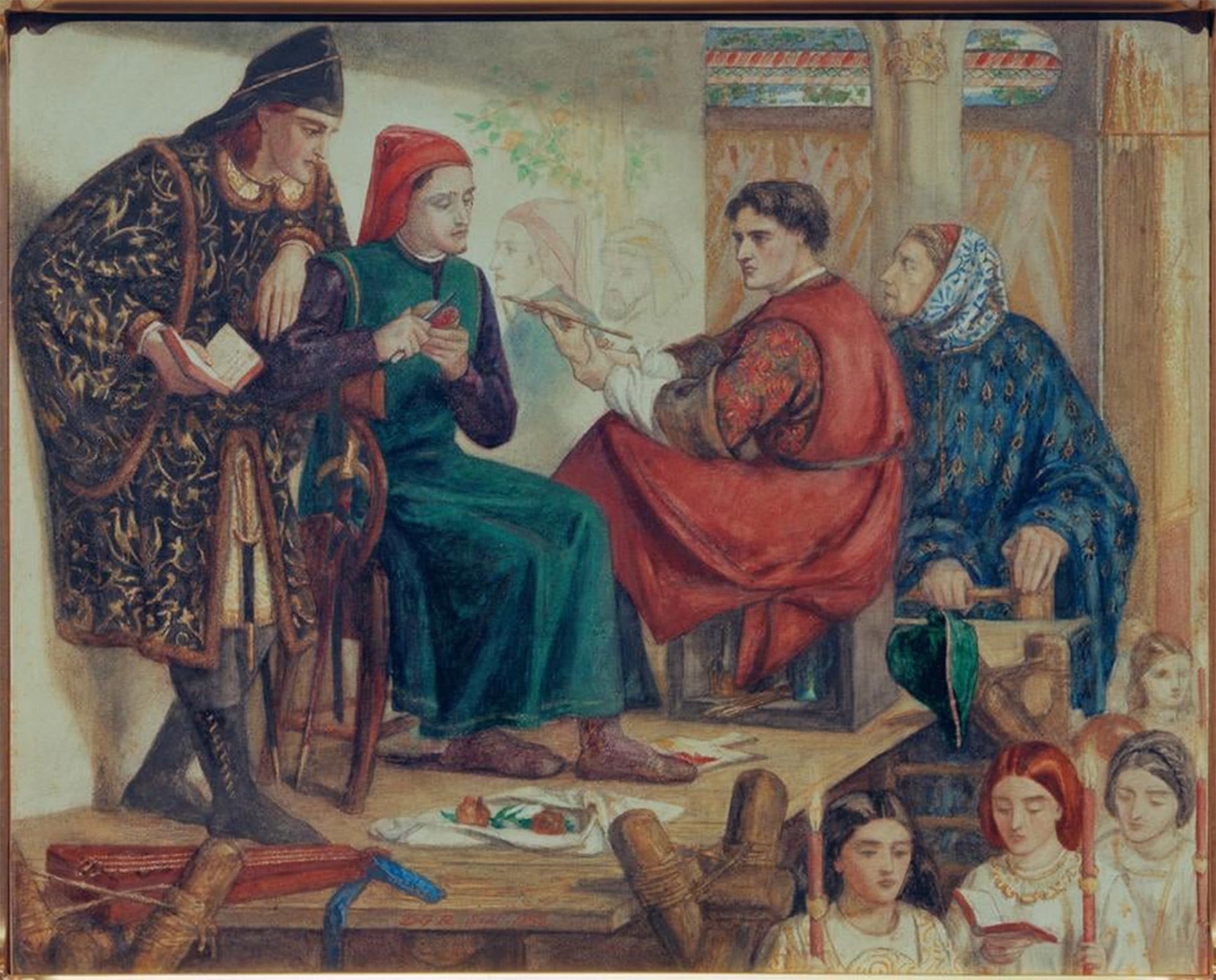 POSTERIIk Famous Animal Posters Vintage Picture Giotto Painting the Portrait of Dante by Dante Gabriel Charles Rossetti Modern Wall Decor for Home Decor 60x90cm