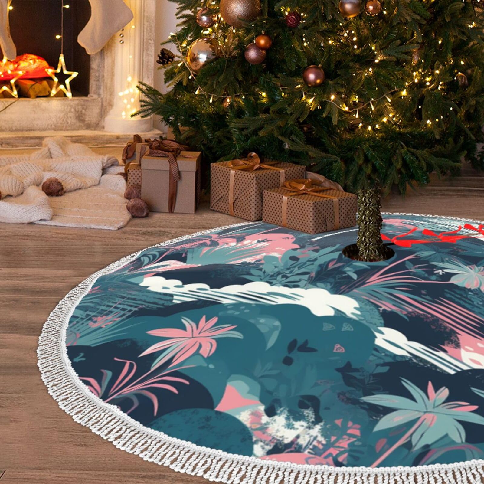 Jupe de sapin de Noël en peluche douce 122 cm pour embellir vos souvenirs de fête