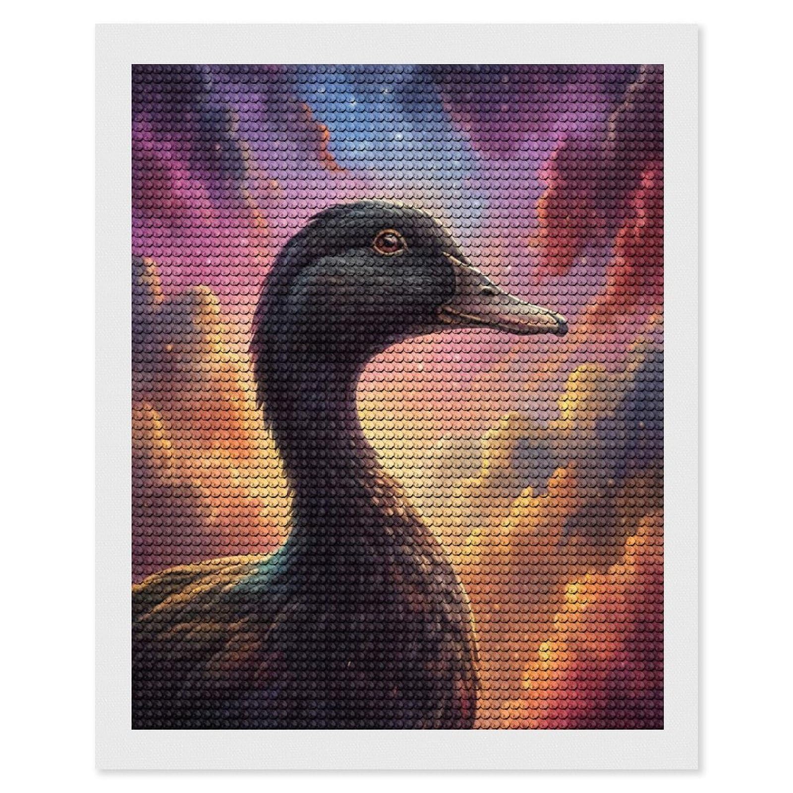 Junmoney Duck in A Cosmic Sky Diamond Art Kit 16"x20", Creative Leisure Activity, Complete Accessories, Vintage Style Decor, for Women